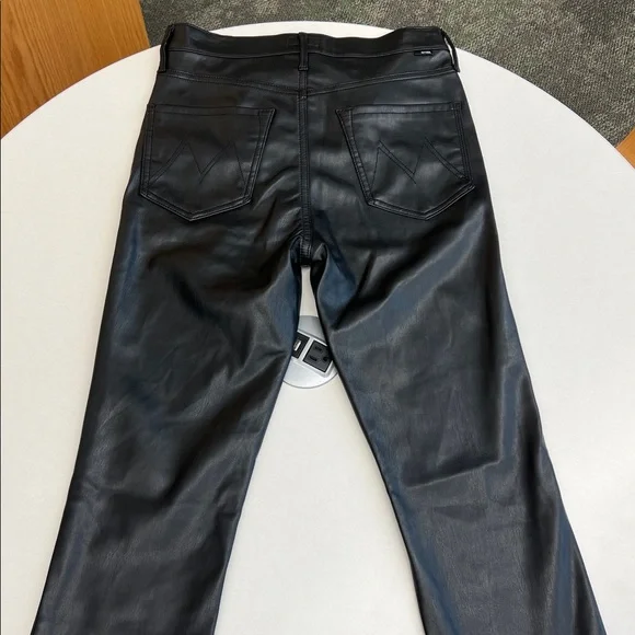 MOTHER Black Straight Leg Jeans